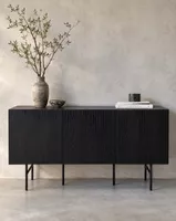 Meuble buffet noir design scandinave, état neuf 2023