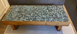 Tisch mit Fliesenplatte Holzgestell L 132cm B 57cm H 40cm