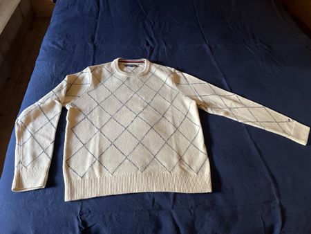 Elegant cotton pullover by Tommy Hilfiger, Motivo a Losanghe