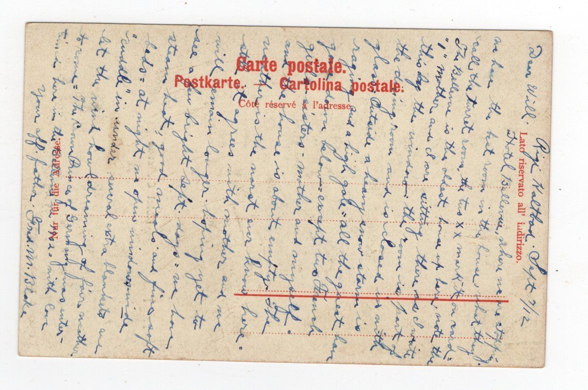 Cartoline postali: Rigi Hotel Bellevue Rigibahn Bahn 1912 – Usato da Rapperswil SG venduto da INTELVI 1