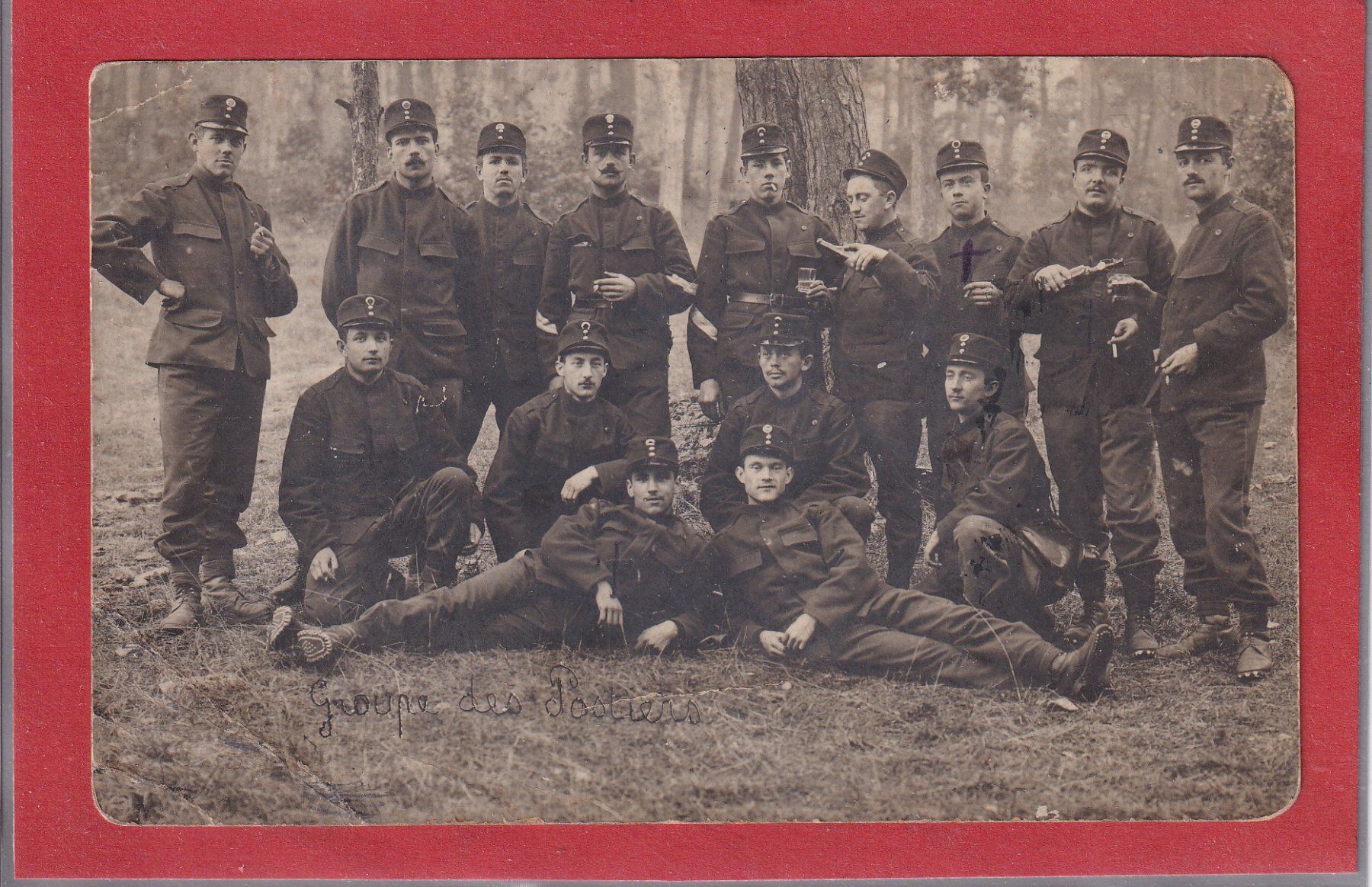 Cartoline postali: Groupe de Postiers - Colombier - 1910 – Usato da Orvin venduto da Pyaeschli