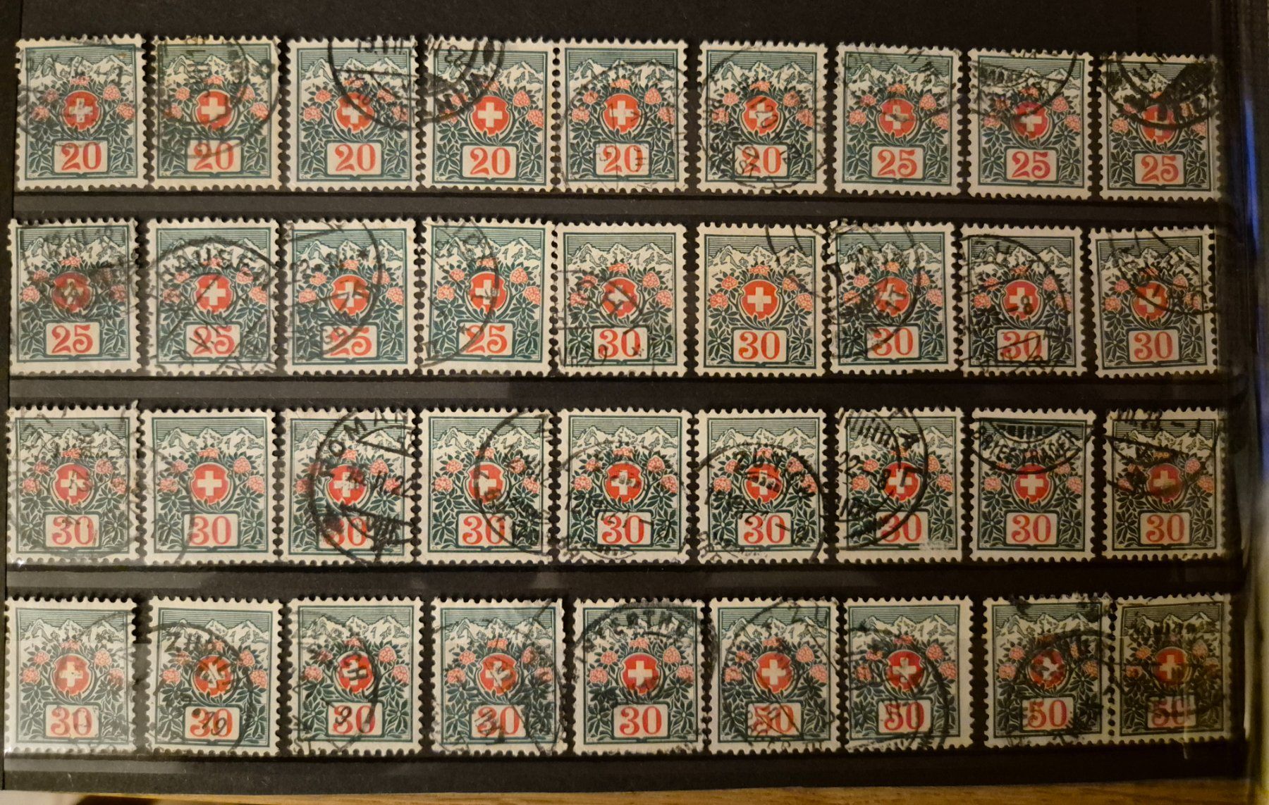 Tutti i francobolli: Lot de timbres taxe CH – Usato da Vionnaz venduto da Rcf1 3