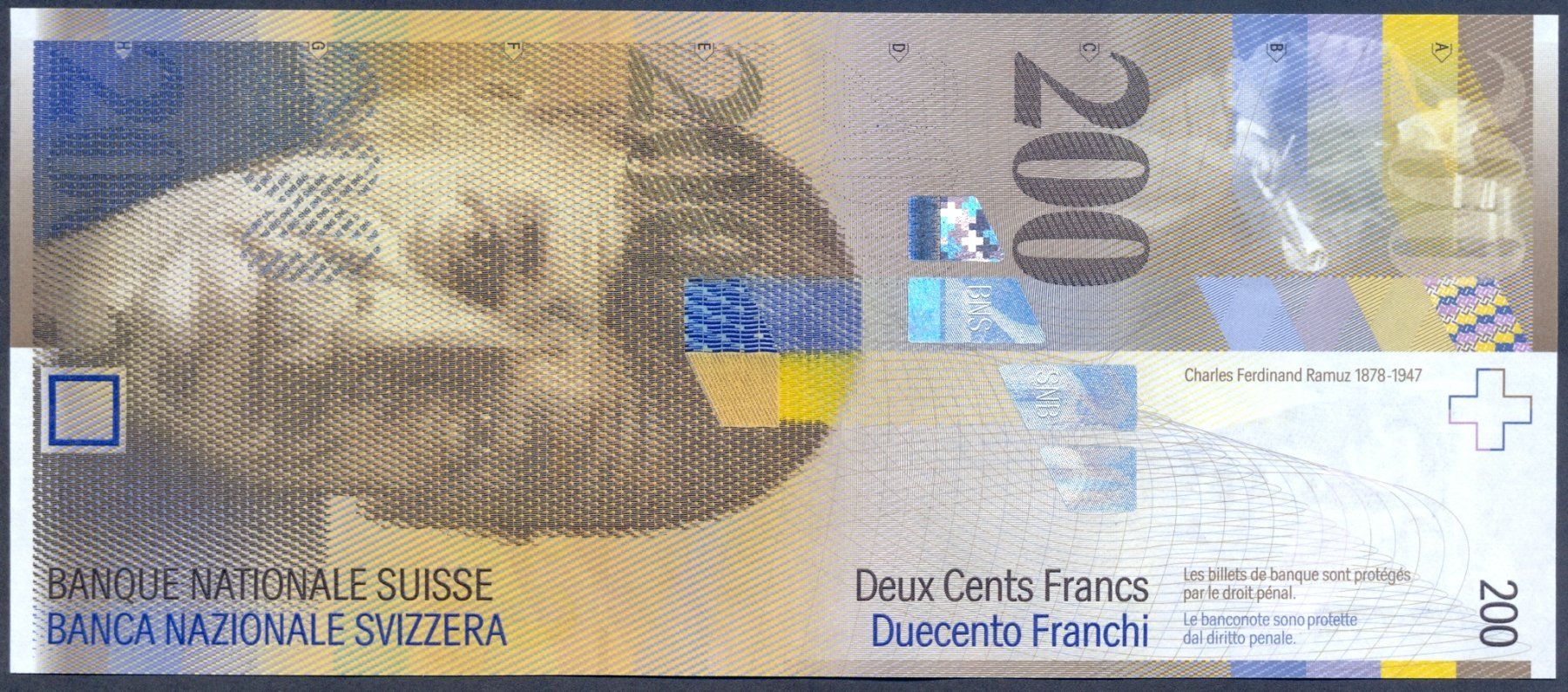 Banconote: Schweiz 200 Franken 2013 P-73e UNC – Nuovo (secondo la descrizione) da Schliern b. Köniz venduto da pizzitaxi