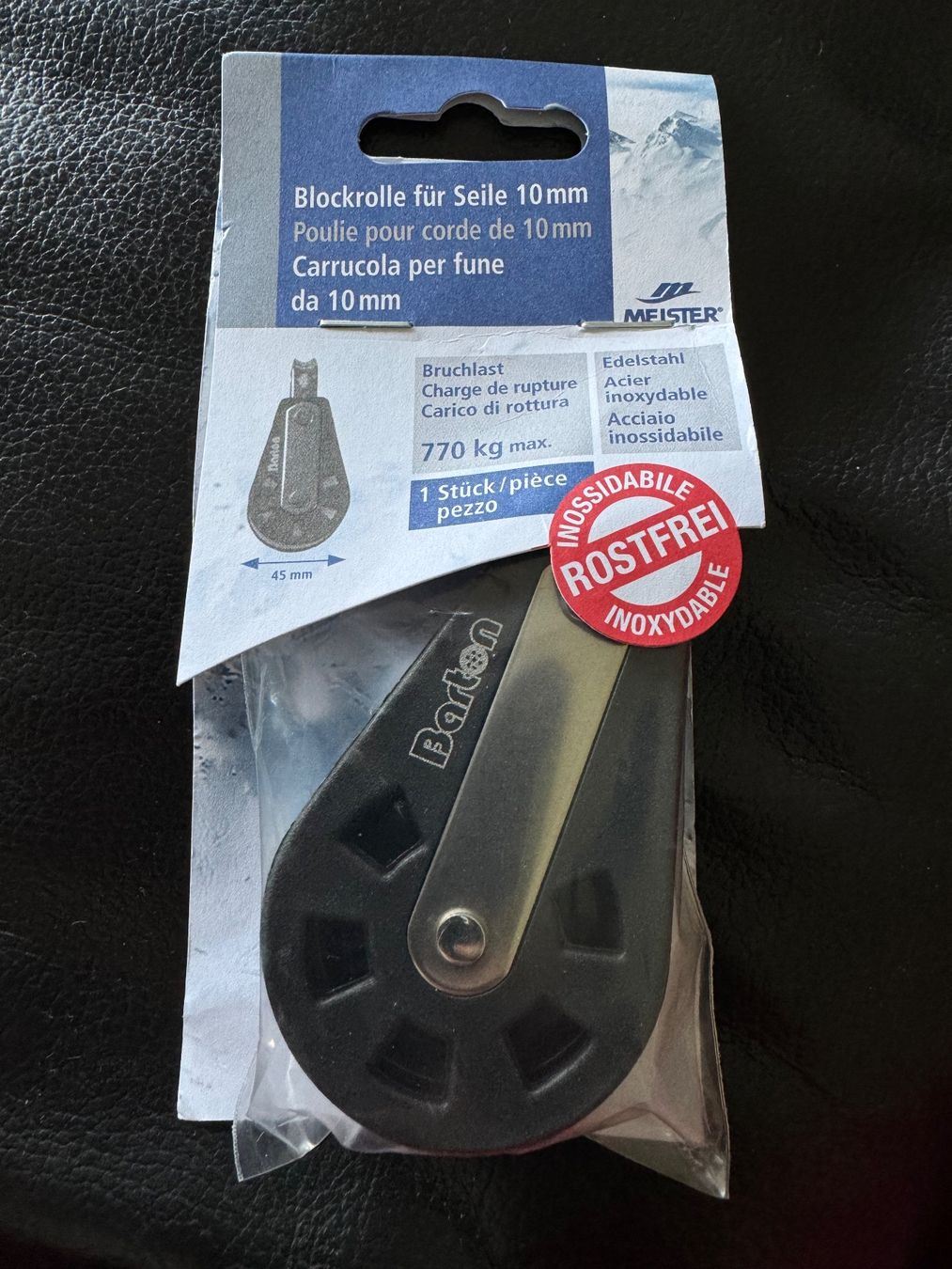 Altro per stoccaggio & trasporto: Seil Edelstahl Blockrolle 10mm – Nuovo e nell'imballaggio originale da Moosseedorf venduto da SDmedia