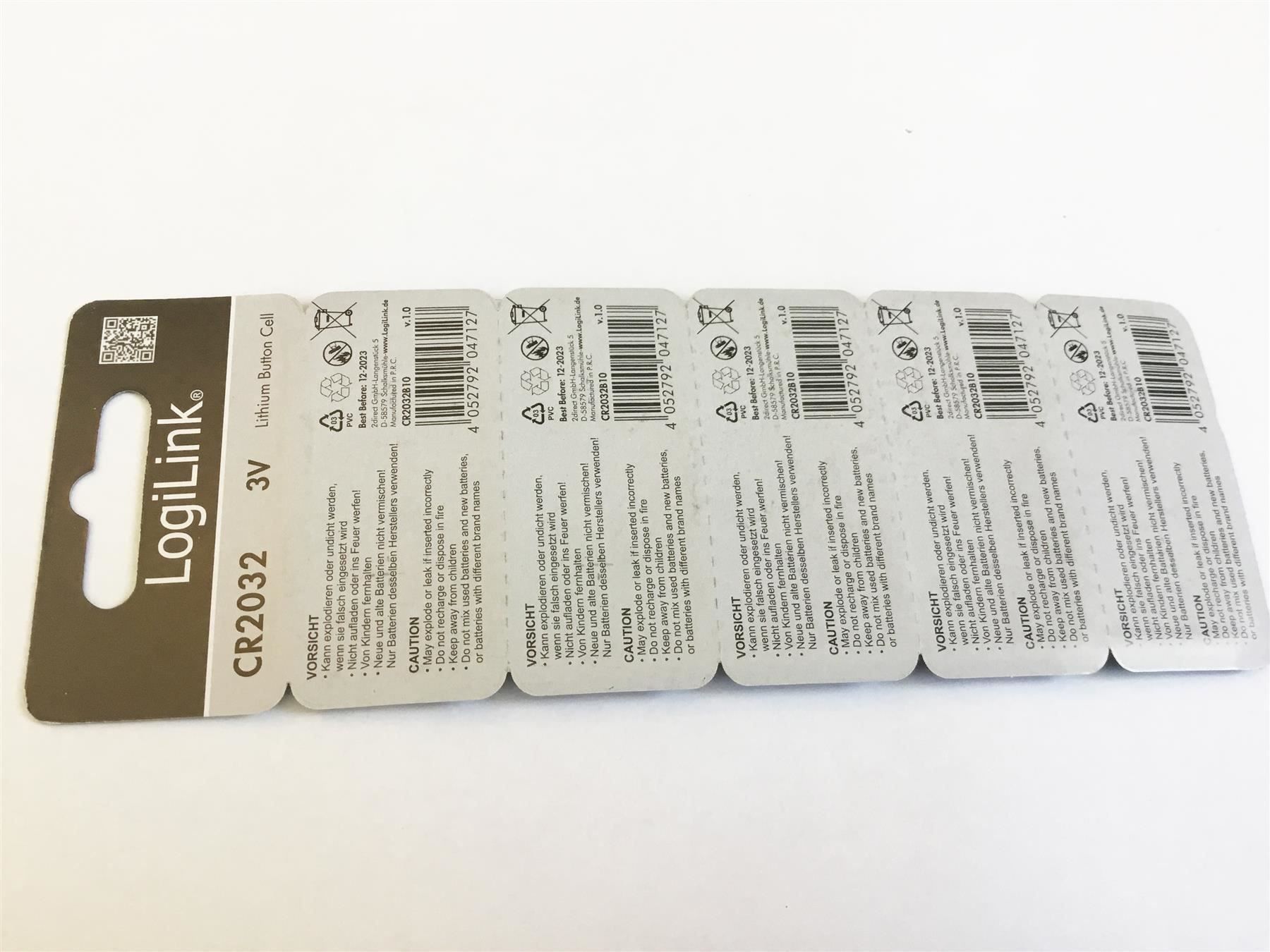 Caricatori & Batterie: Knopfzellen 10er-Pack, CR2032 LogiLink – Nuovo e nell'imballaggio originale da St. Gallen venduto da cointec 9