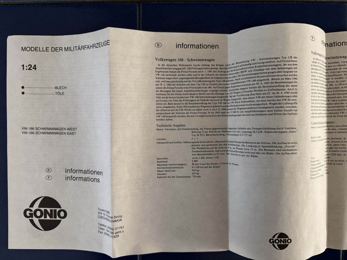 Volkswagen Modellini d'auto: VW-166 Schwimmwagen West – Nuovo e nell'imballaggio originale da Triesen venduto da .SPM. 6