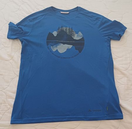 Herren T-Shirt Vaude blau Grösse XL/54 mit Motiv