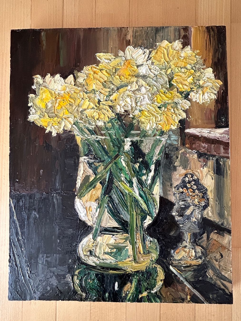 Tableaux: Original Artwork - Jacqueline Coates - Daffodils and Buddha – D'occasion à Rheinfelden par lit_b27n 1