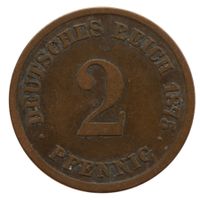 Deutschland Kaiserreich 2 Pfennig 1875 E