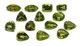 Lot 14 x Péridots 26.33 ct CERTIFICAT 4'700.- Fr