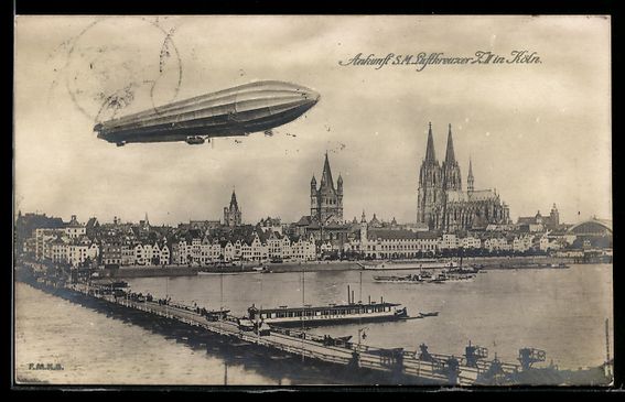 Cartoline postali: Köln, Ankunft des Zeppelin S.M. Luftkre – Usato da Berlin venduto da bartko-reher