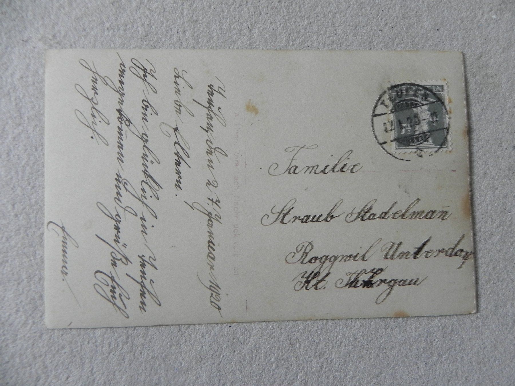Cartoline postali: Karte Teufen App. A. Hane Rorschach 1920 – Usato da Siebnen venduto da krimsie 1