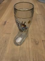 Bierstiefel Glas Berlin mit Wappen Dekor guter Zustand