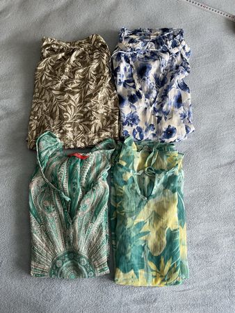 Blusen-Set Damen Gr. S/XS 4x leicht & luftig im Boho-