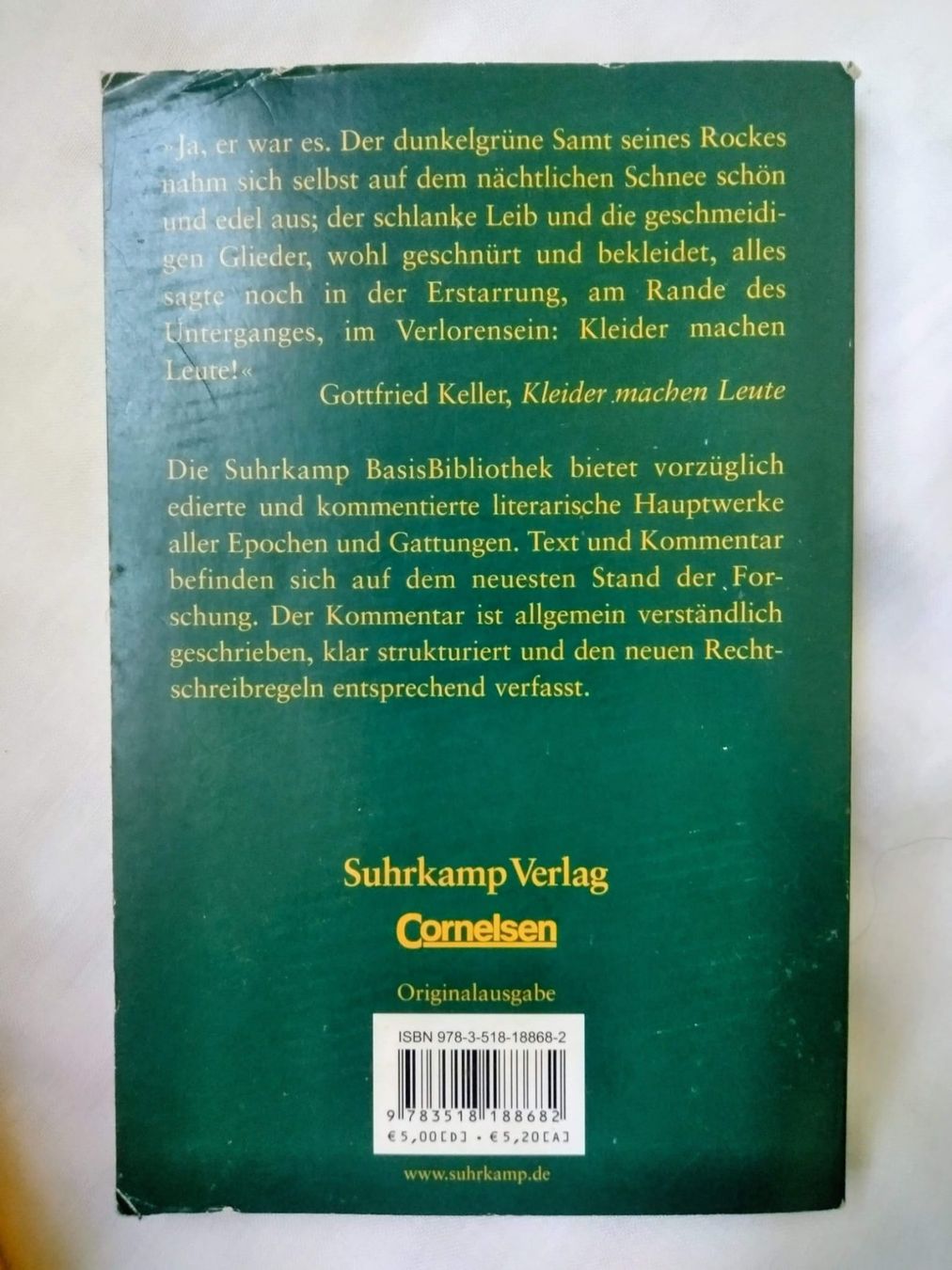 Bücher: Gottfried Keller:  Kleider machen Leute – Gebraucht aus Zürich von Flitzi2005 1