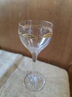 antikes Trink Wein Glas Jugendstil Gold Rand Kelch 19,5 cm