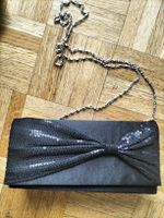 Schwarze Clutch Abendtasche mit Pailletten – elegant