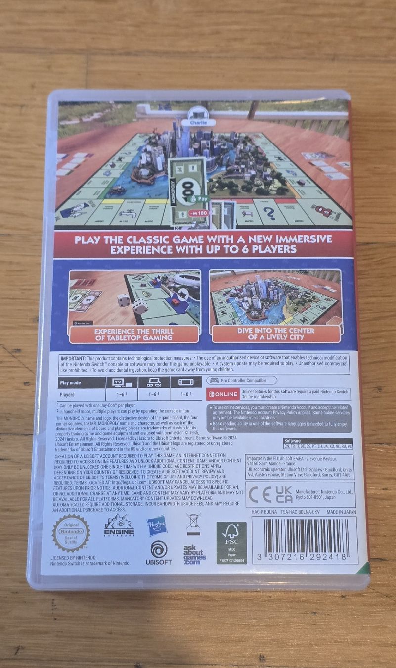 Nintendo Giochi: Jeu Monopoly pour Nintendo Switch – Usato da Genève venduto da MariaS2 2