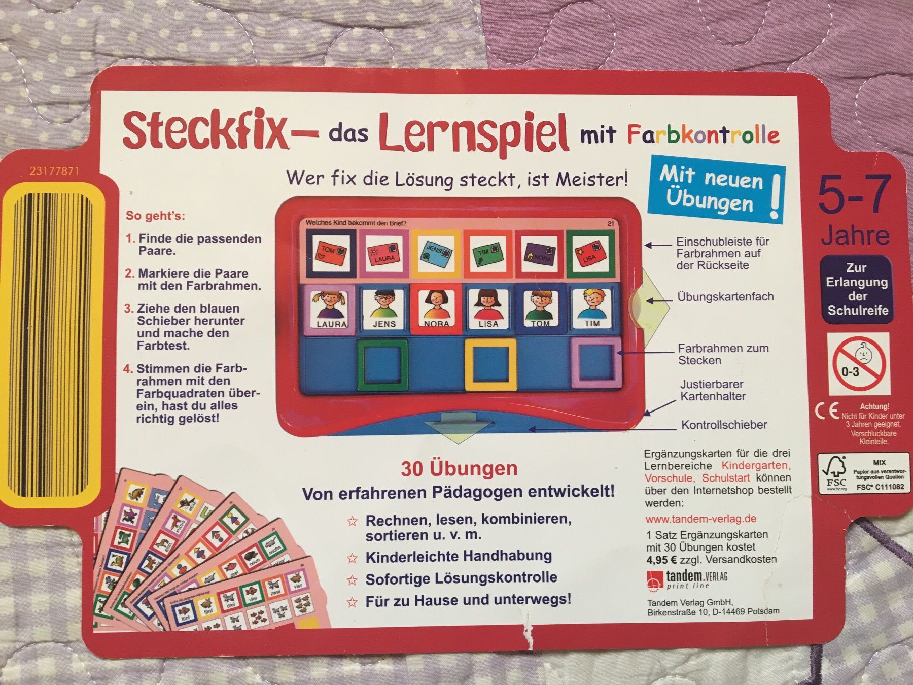 Giochi: 4 Steckfix- das Lernspiel mit Farbkontrolle – Usato da Löhningen venduto da Chimae67 7