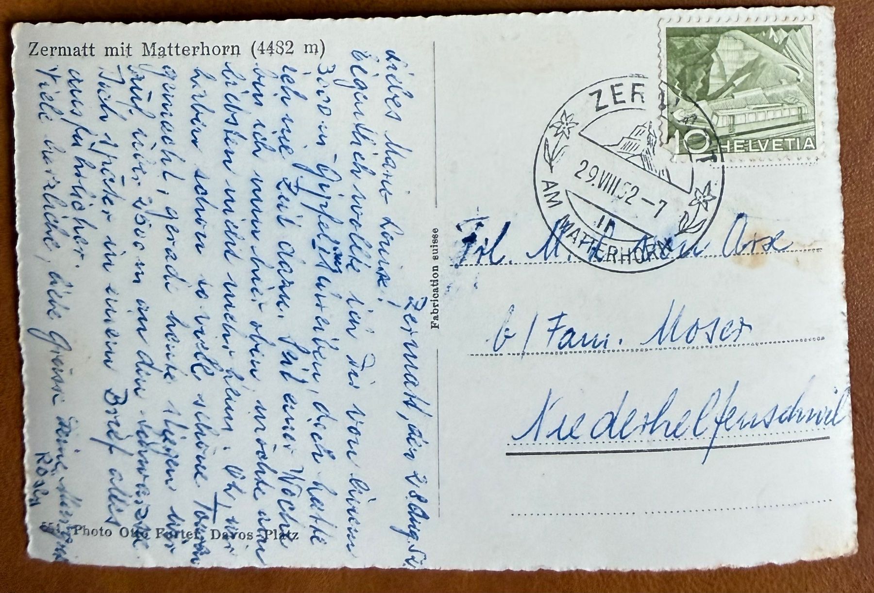 Cartoline postali: Zermatt - 1952 – Usato da Lutry venduto da Ediego 1