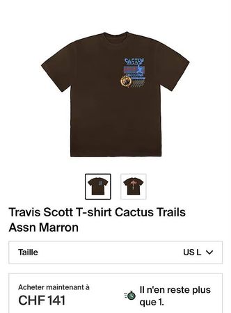 Travis Scott T-shirt Cactus Trails Assn Marron