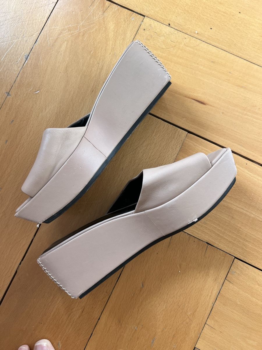 Scarpe da donna: Marc Fisher open-toe platform mules, nude, Grösse 37 – Usato da Zürich venduto da Lumiluminous 1