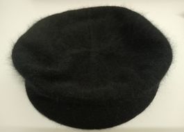 H&M Divided Baskenmütze Barett Schwarz Angora-Mix