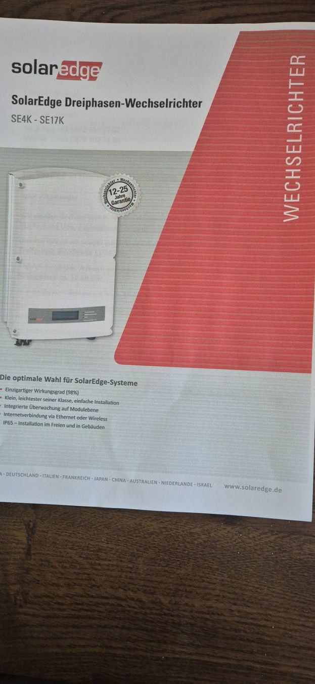 SolarEdge Inverter: Solaredge Wechselrichter Typ SE4K-Se17K – Usato da Rickenbach Sulz venduto da Marski