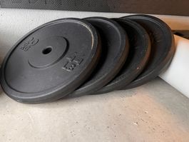 4x 20kg Gusseisen Hantelscheiben - 30mm Lochdurchmesser