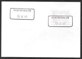 Brief Aushilfsstempel MONTSEVELIER 12.XI.83 (JU)