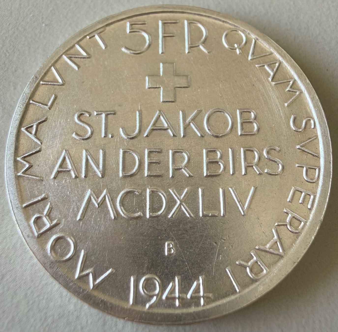 Tutti le monete: 5 Francs 1944 St Jakob Argent Silber – Usato da Genève venduto da lac_pf6t 3