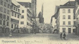 2.12.1904 Rapperswil Altstadt mit posierenden Kindern
