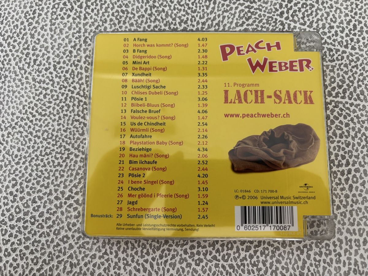 CD: 1 CD Peach Weber**LACH-SACK** – Usato da Volketswil venduto da Car6 1