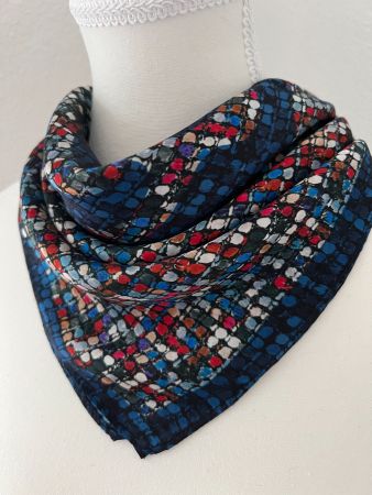 New 68cm 100% Silk Scarf, Mosaic Dots Pattern Neckscarf