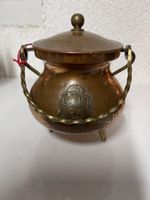 Kupfertopf mit Deckel und Wappen akzeptabler Zustand