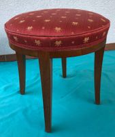 tabouret style BIEDERMEIER, assise soie bordeau et or