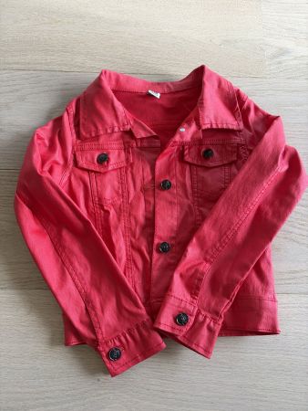Rote Jeansjacke Mädchen Gr. 122 Baumwolle