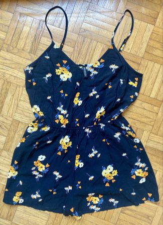 Playsuit noir fleuri - H&M Divided - taille 38
