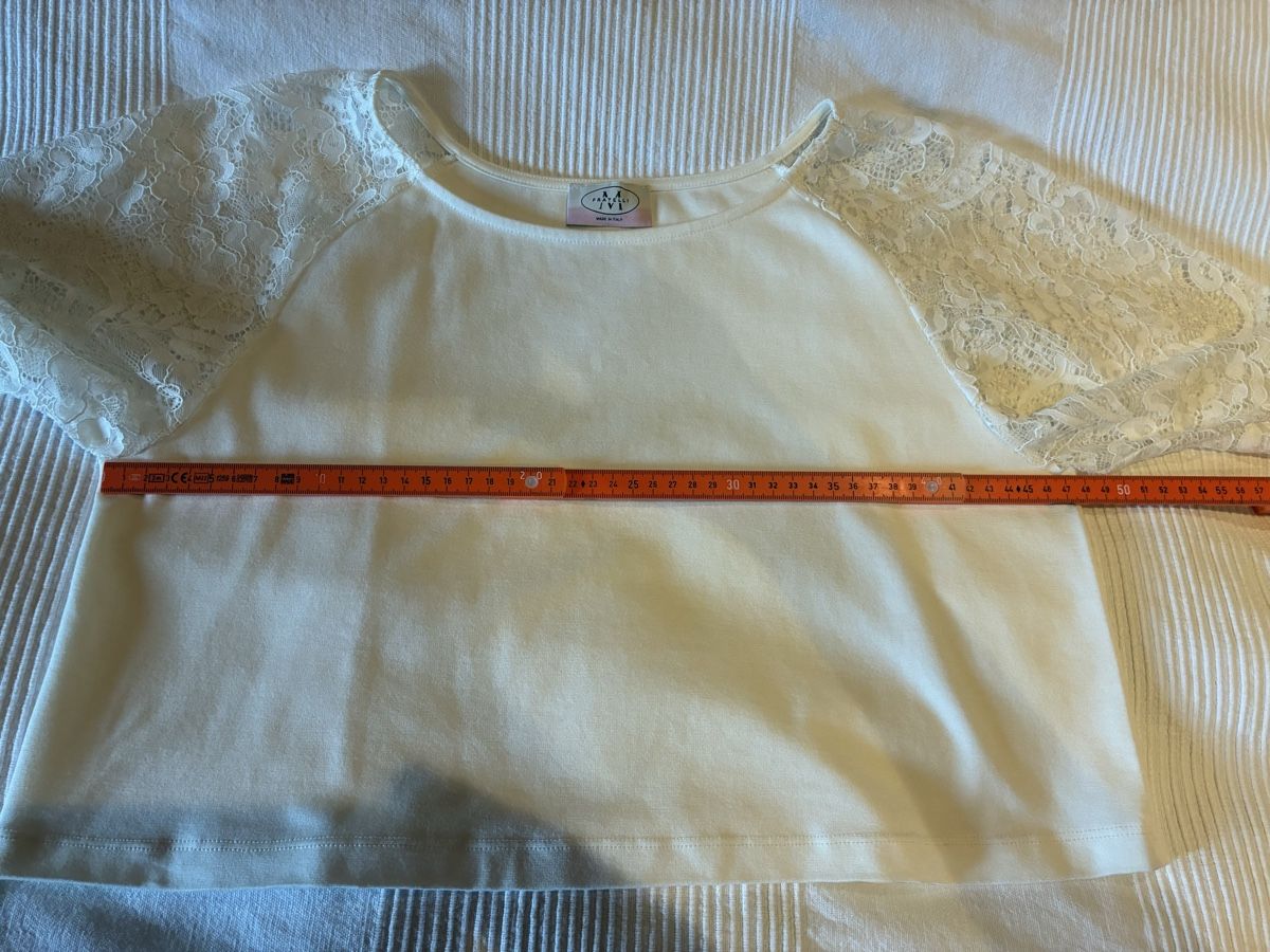Tops: Cropped Top weiss mit Spitze Gr S – Gebraucht aus Heiden von sab_rzm2 2