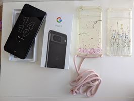 Google Pixel 8 (256 GB) – guter Akku, viel Zubehör