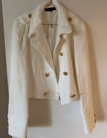 Zara Jacke weiss Gold Knöpfe L NEU