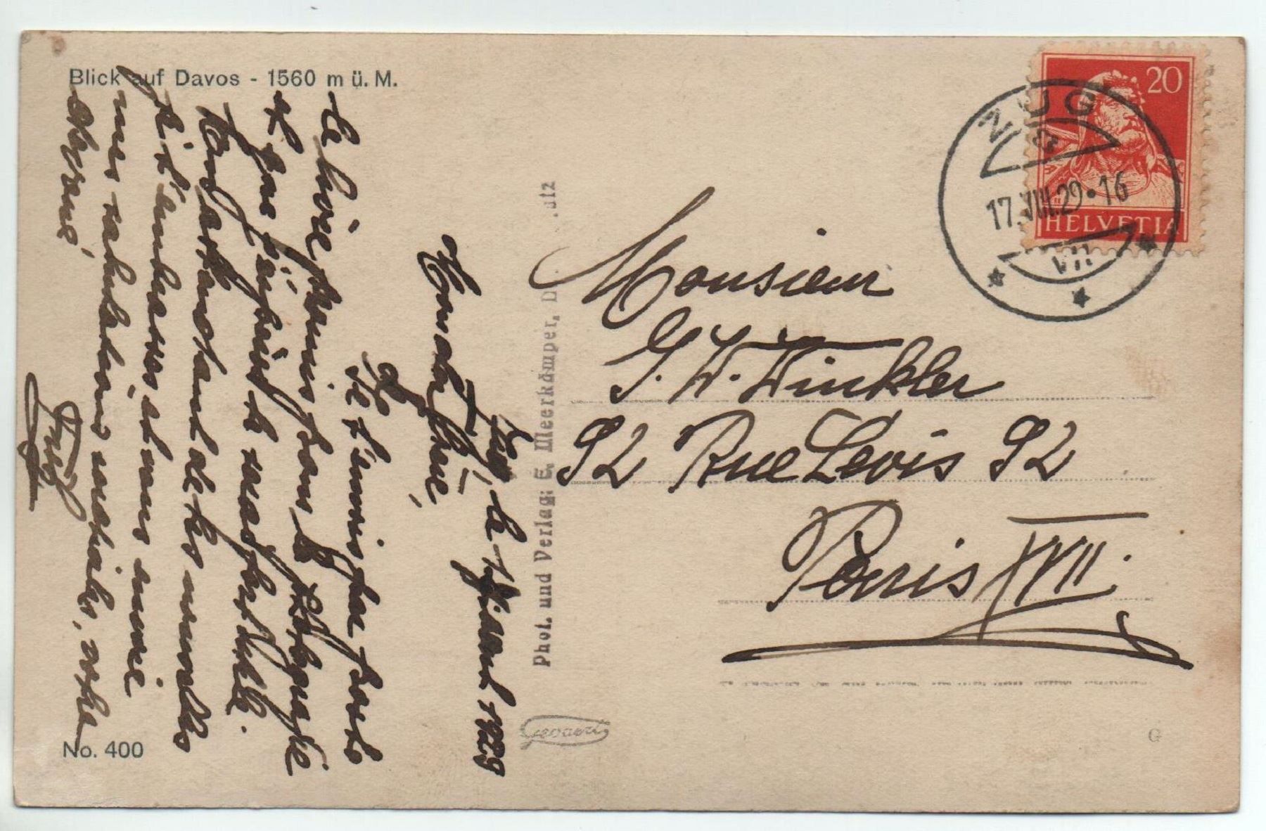Cartes postales: Blick auf DAVOS No. 400 – D'occasion à Jona par philajona 1