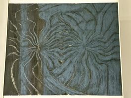 Pastel aux tons gris-bleu signé Favarger Lison 1989.