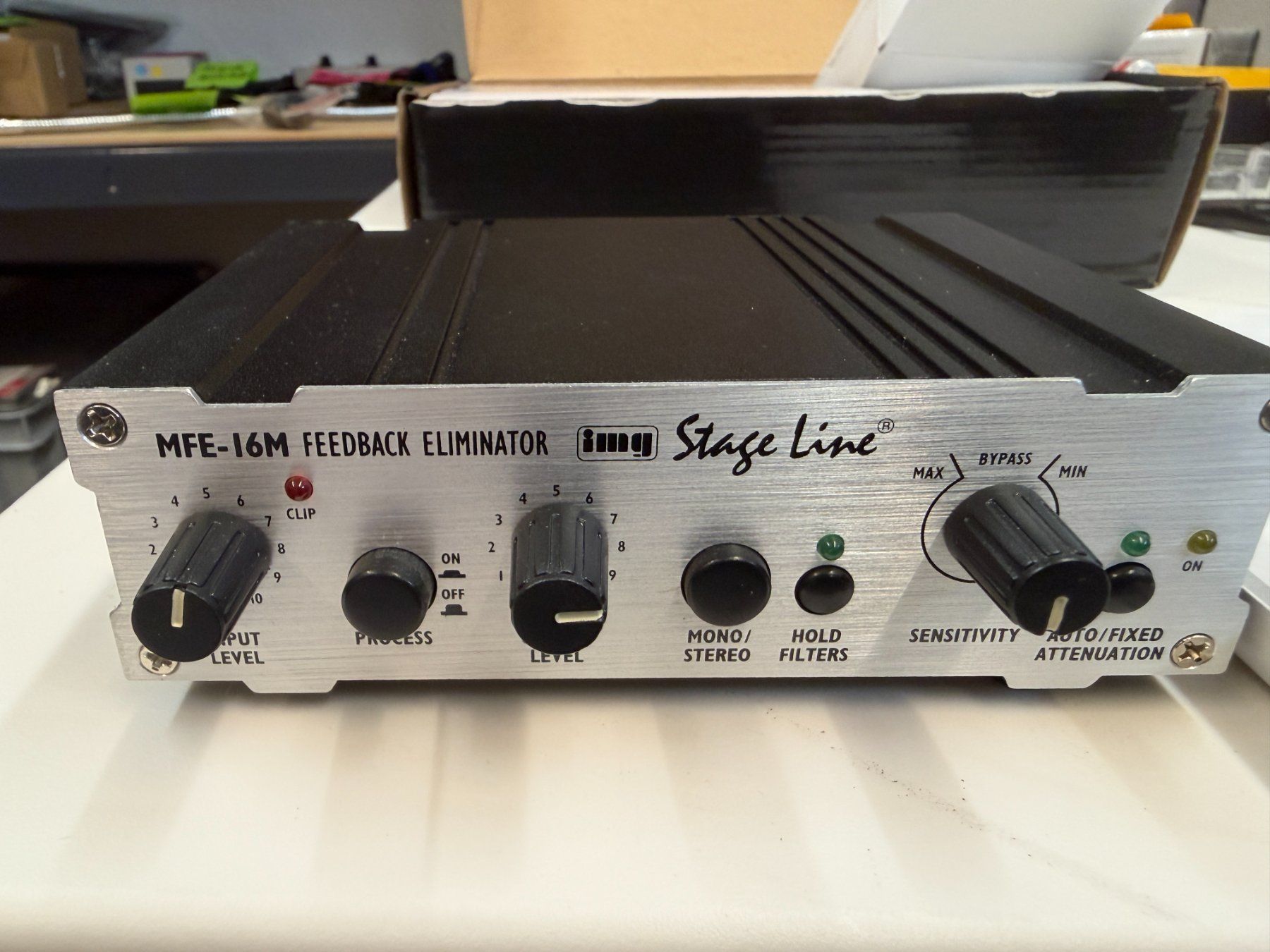 Equalizzatori: IMG Stage Line MFE-16M Stereo DSP Feedback Controller, OVP – Nuovo e nell'imballaggio originale da Hettlingen venduto da gnaeges 1