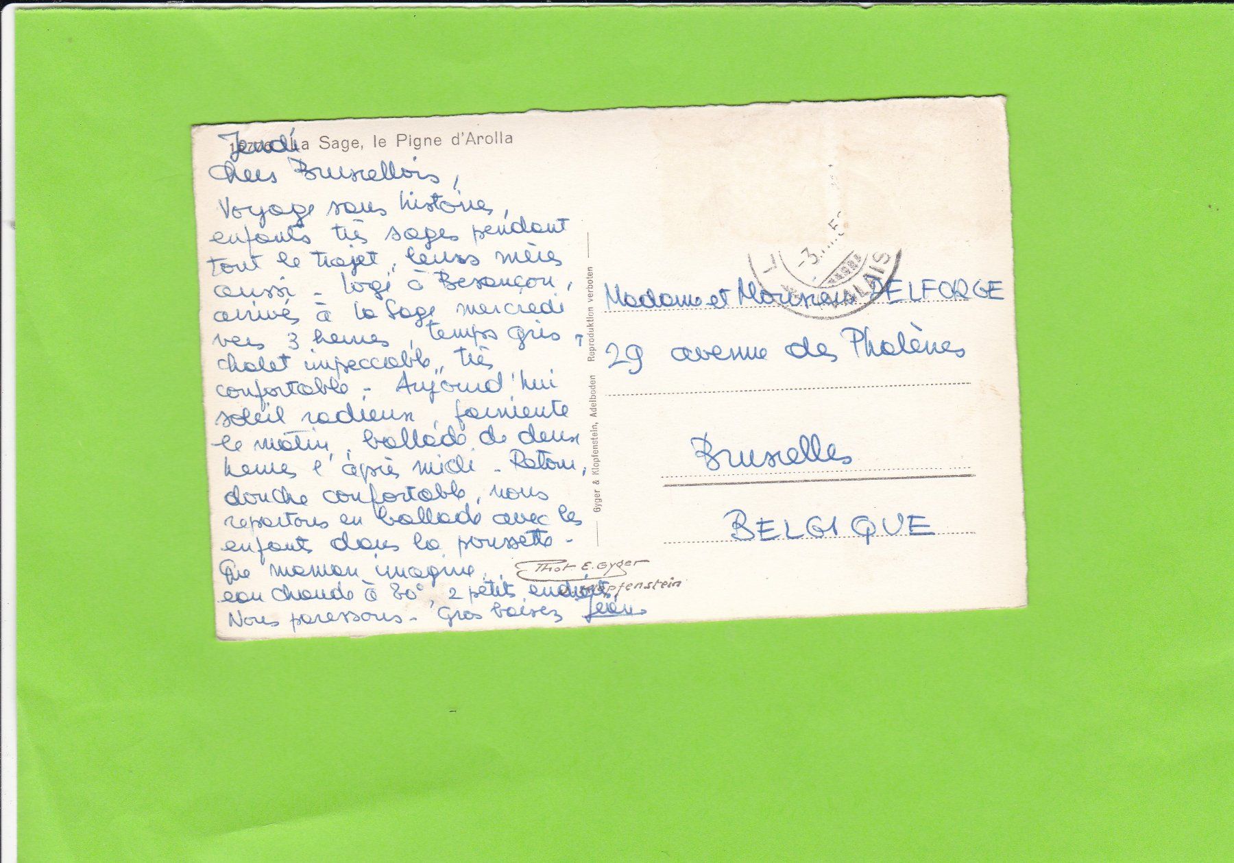 Cartoline postali: La Sage, le Pigne d'Arolla – Usato da St. Peterzell venduto da neckertal 1