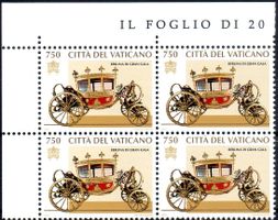 ** POSTFRISCH ** CARROZZE E AUTO PONTEFICI 4ERBLOCK - VA19