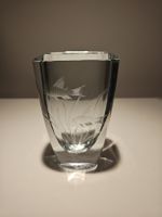 Strömbergshyttan-Vase mit Fischmotiv – Kristallglas