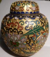 SELTENE-  CLOISONNÉ -VASE,-11 x 9,5 CM,--UNIKAT,----ANTIK