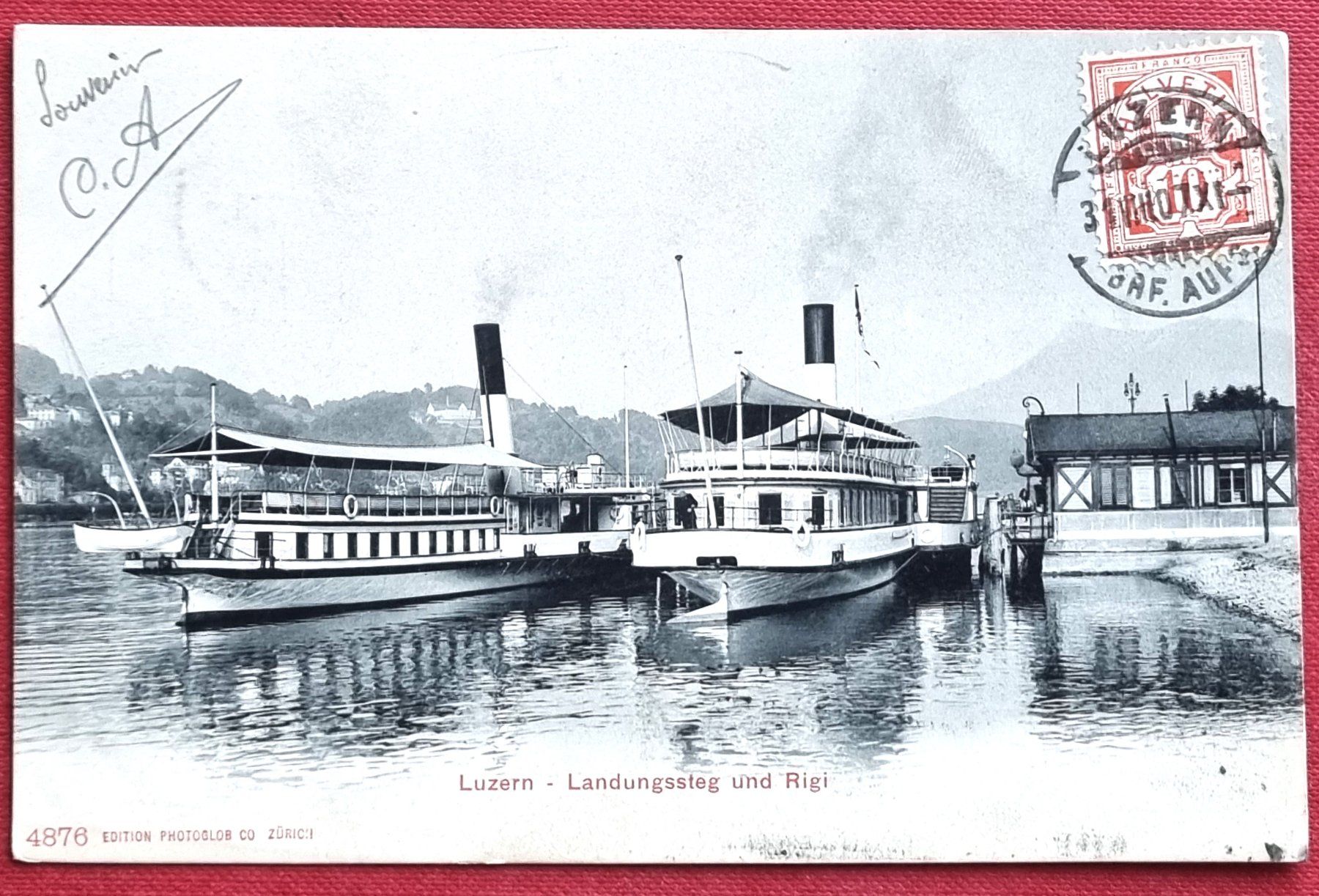 Ansichtskarten: Luzern - Landungssteg - Dampfschiffe - 1907 – Gebraucht aus Rothrist von
