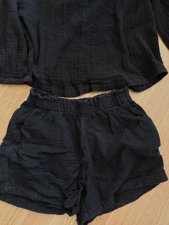 H&M Musselin Set Schwarz Gr S Baumwolle